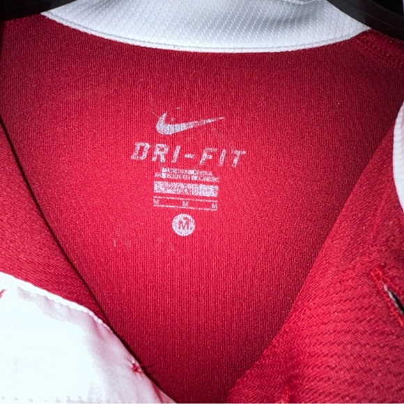 Nike Alabama Red and White Dri-FIT Golf Polo Top Size Medium - Picture 2 of 3